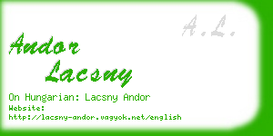 andor lacsny business card